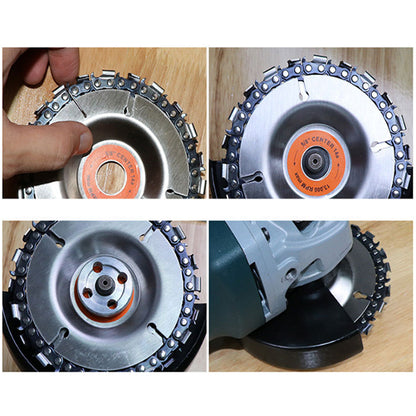 Disco de cadena para madera para amoladora 115 mm — 14 dientes, corte y ranurado