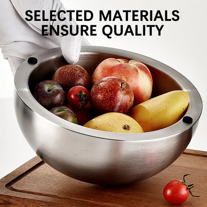 304 Thickened Salad Mixing Bowls Stainless Steel Double Wall Insulated Hot/Cold Serving Bowl Kitchen Cooking Food Containers